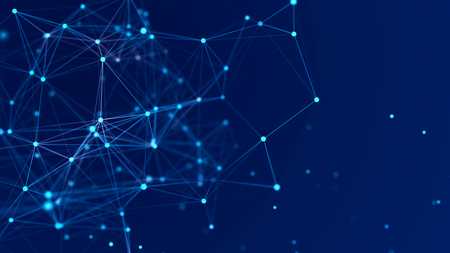 Light blue dots connected by lines to make a network.