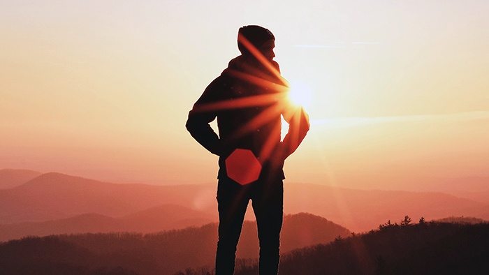 Hillwalker in the sunset
