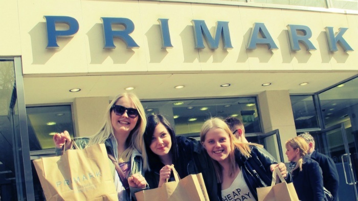 Shoppers outside Primark