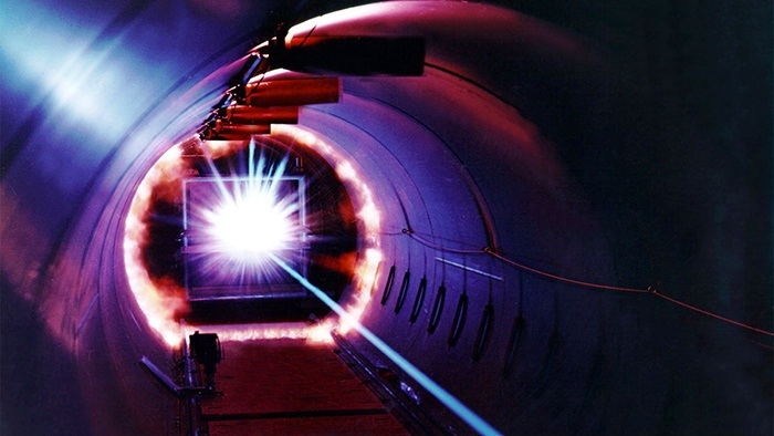 Laser firing in a tunnel